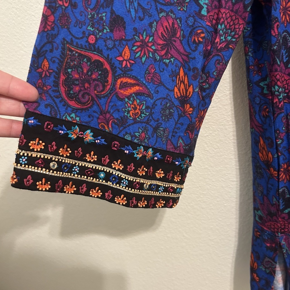 Soft Surroundings Tamuri Beaded Tunic Size 2X Boho Coastal Hippie Resortwear - Picture 10 of 16